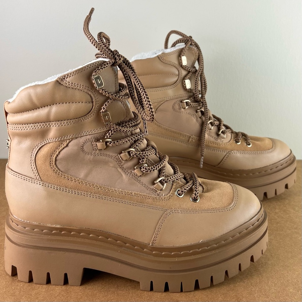 NEW SAM EDELMAN TAN COMBAT BOOTS - Picture 3 of 11